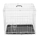 Gabbia per Cani Pieghevole in Metallo Doppia Apertura 91x61x67 cm 