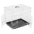 Gabbia per Cani Pieghevole in Metallo Doppia Apertura 91x61x67 cm 