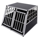 Trasportino per Cane in Alluminio con Parete Mobile e Chiusura 104x91x69 cm 