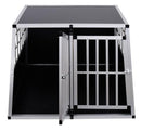 Trasportino per Cane in Alluminio con Parete Mobile e Chiusura 104x91x69 cm 