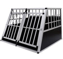 Trasportino per Cane in Alluminio con Parete Mobile e Chiusura 104x91x69 cm 