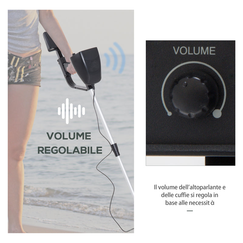 Metal Detector Impermeabile con Sistema di Discriminazione e Attacco per Cuffia 