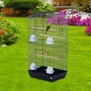 Voliera per Uccelli in Ferro con Vassoio nero 47.5x36x91 cm 