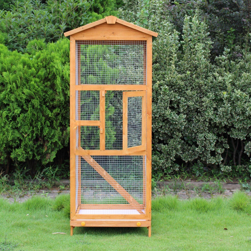 Gabbia per Uccelli Pappagallo in Legno per Giardino 68x63x165 cm 