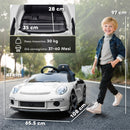 Macchina per Bambini 3-5 Anni con Licenza Ufficiale RUF GT Telecomando Cintura di Sicurezza e Musica Bianco      