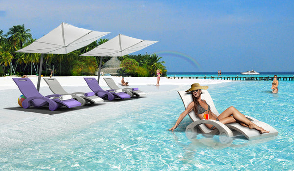 acquista Lettino Chaise Longue Galleggiante da Esterno Giardino Arkema Serendipity Grigio Antracite