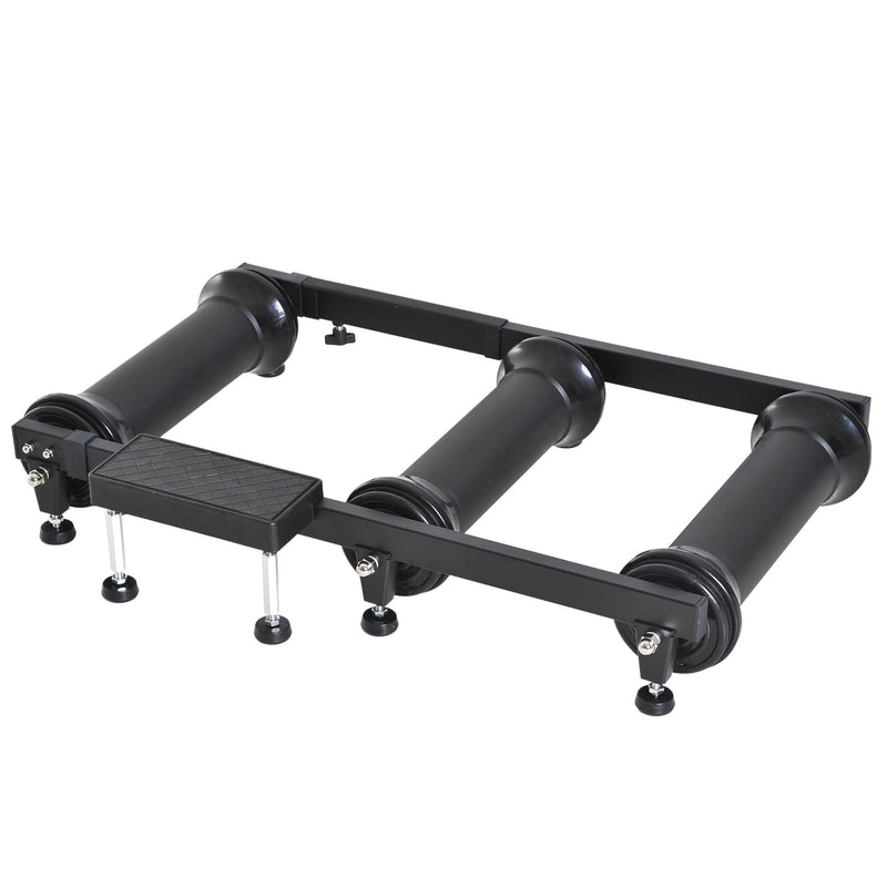 Rullo Bici Allenamento Lunghezza regolabile Nero 49x16x82-130 cm 