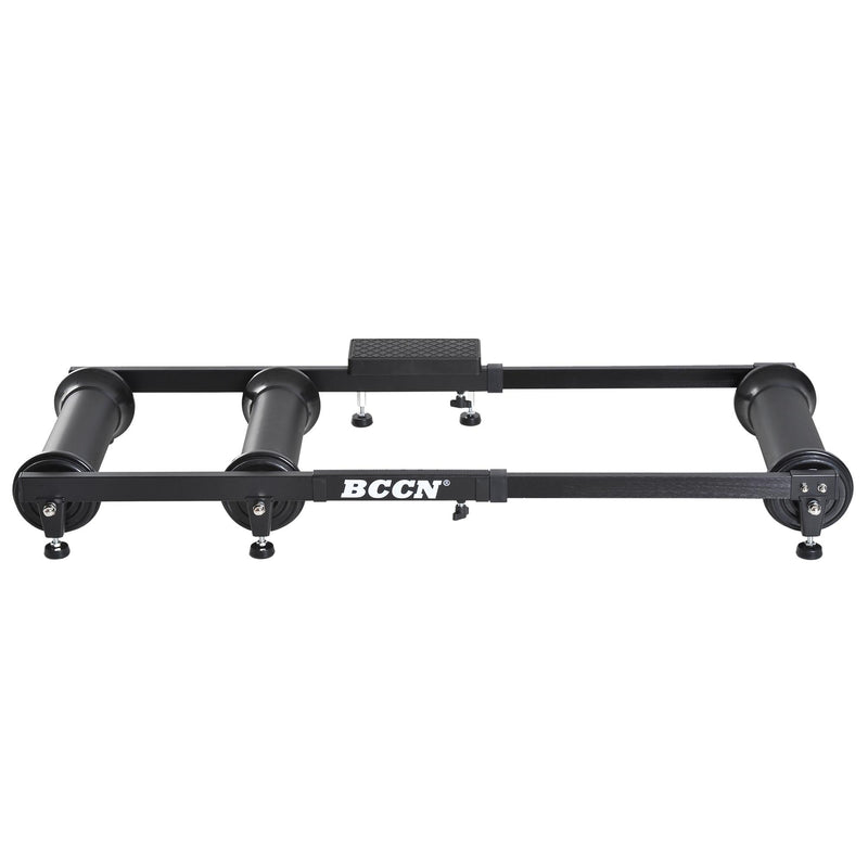 Rullo Bici Allenamento Lunghezza regolabile Nero 49x16x82-130 cm 