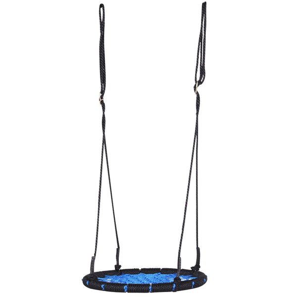 Balançoire Nid Ronde pour Enfant Noir et Bleu Dimètre 60 cm sconto