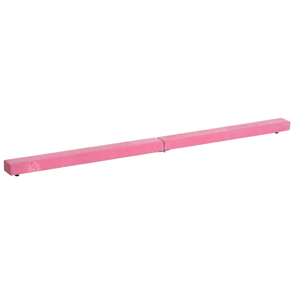 Poutre de gymnastique d'entraînement à l'équilibre pliable en bois rose 210x10x6,5 cm sconto