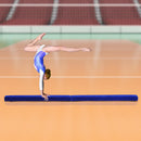 Trave da Ginnastica per Allenamento Imbottita in Legno Blu 240x10x6.5 cm 