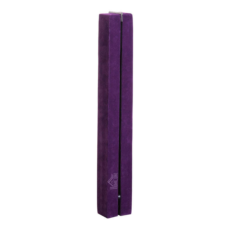 Trave da Ginnastica per Allenamento Imbottita in Legno Viola 240x10x6.5 cm 