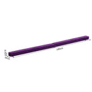 Trave da Ginnastica per Allenamento Imbottita in Legno Viola 240x10x6.5 cm 