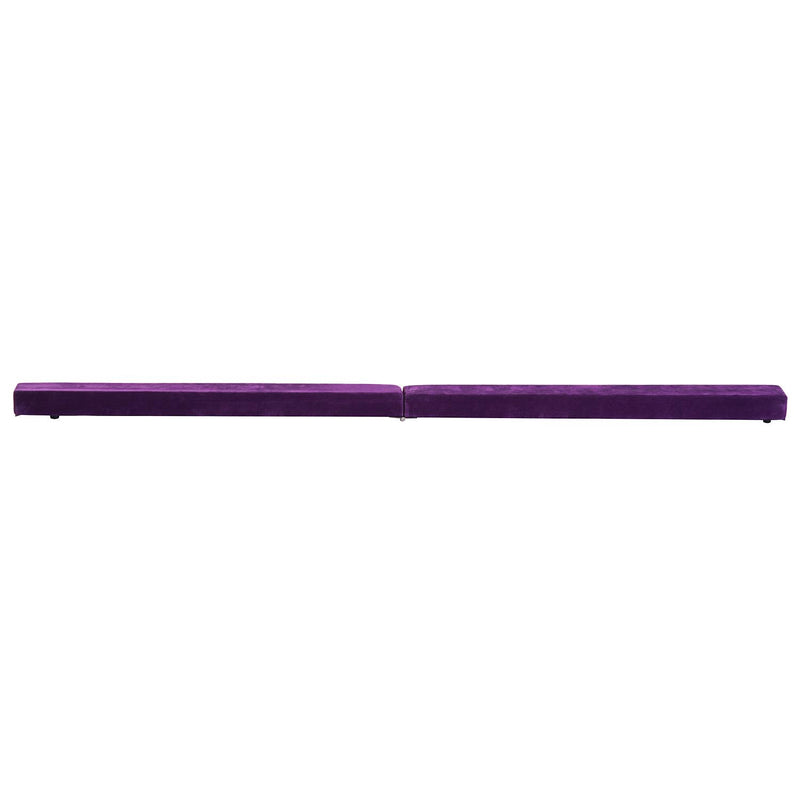 Trave da Ginnastica per Allenamento Imbottita in Legno Viola 240x10x6.5 cm 