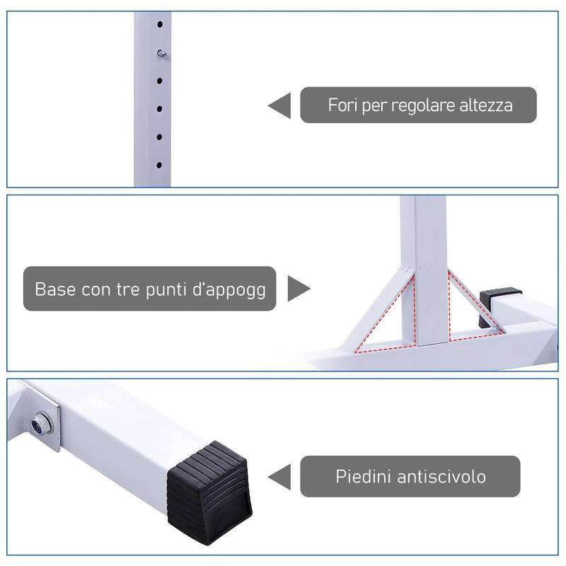 Supporto Bilanciere Porta Manubri per Pesistica Max 200kg 