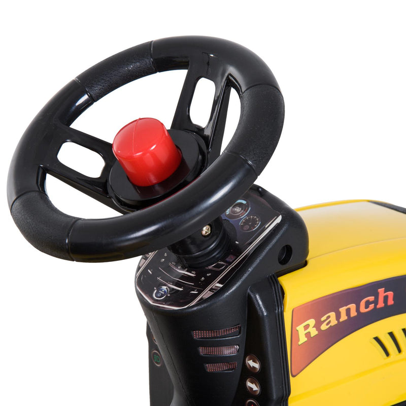 Trattore a Pedali con Rimorchio Giallo e Nero 123x42x51 cm 