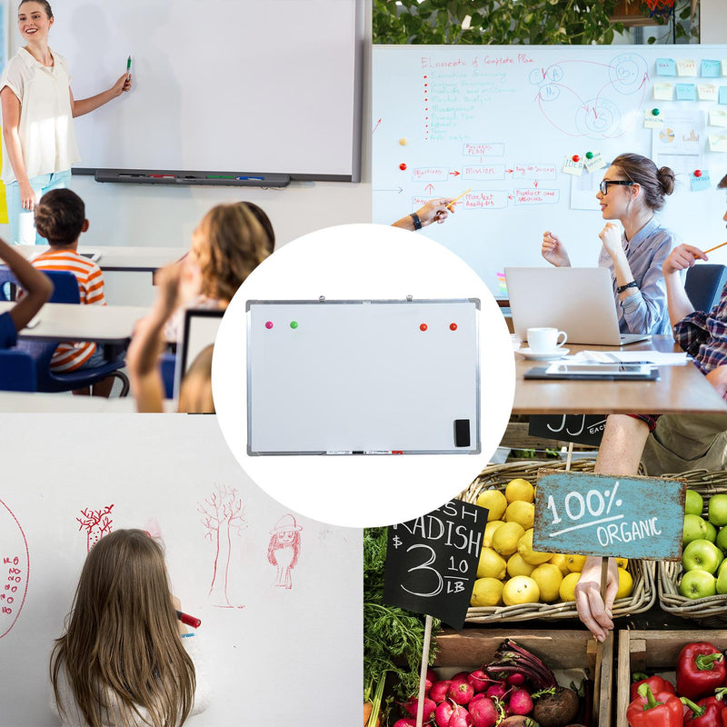 Lavagna Magnetica da parete 90x60 cm in alluminio Bianco 