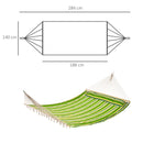 Amaca Matrimoniale in Cotone 284x140 cm a Righe Verde Giallo e Bianco 