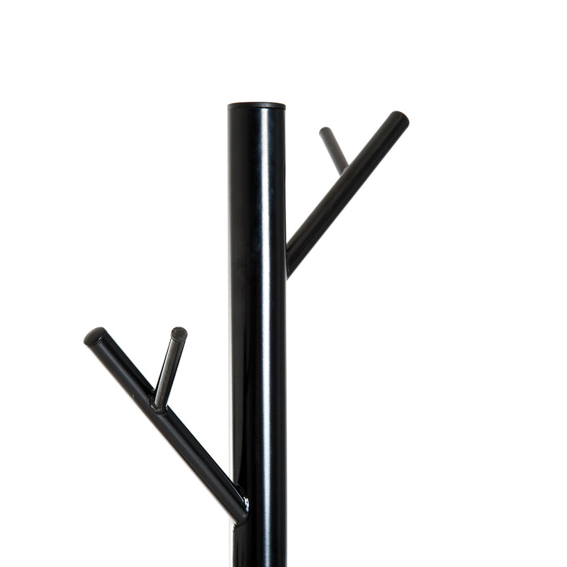 Appendiabiti Attaccapanni da Terra in Acciaio Nero 35x35x176 cm 