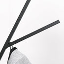 Appendiabiti da Terra Attaccapanni in Metallo e Legno Nero 45x45x180 cm 