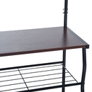 Panchina per Ingresso con Ganci Appendiabiti e Ripiani Scarpiera in Metallo Nero 