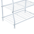 Panchina per Ingresso con Ganci Appendiabiti e Ripiani Scarpiera in Metallo Bianco 