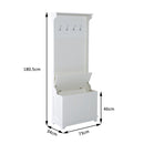 Mobile per Ingresso con Panca Contenitore e Appendiabiti in Legno Bianco 