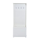 Mobile per Ingresso con Panca Contenitore e Appendiabiti in Legno Bianco 