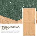 Armadio Porta Attrezzi da Giardino 2 Ripiani in Legno 74x43x88 cm 