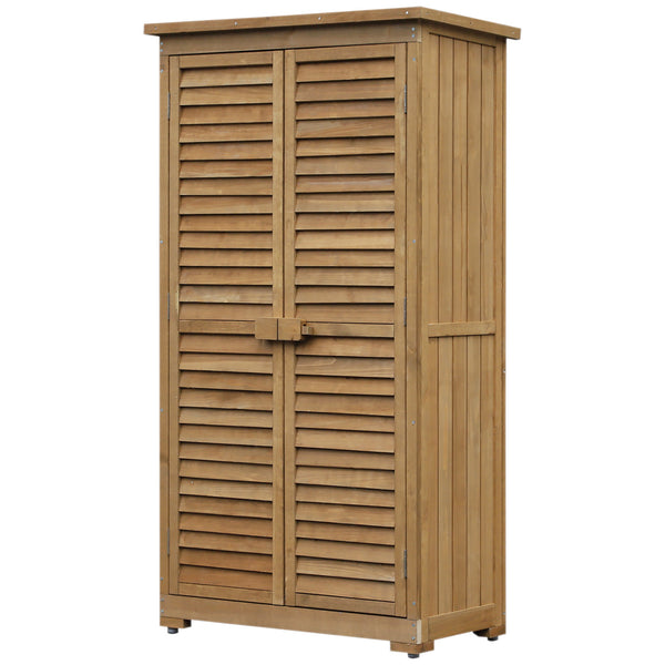 Armoire à outils de jardin étanche 3 étagères en bois 87x46,5x160 cm sconto