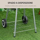 Barbecue a Carbone Carbonella con Coperchio e Ruote 