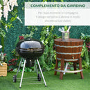 Barbecue a Carbone Carbonella Coperchio Termometro e Doppia Griglia in Metallo Nero 