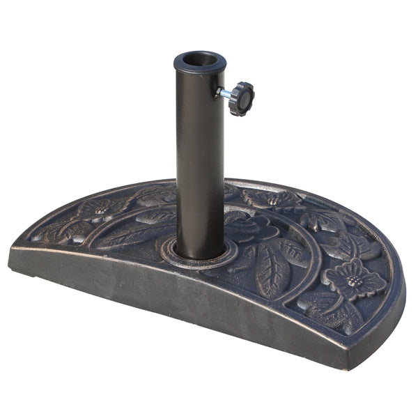 Base pour Parasol de Jardin Ø38 à Ø48 9 kg Croissant de Lune Ajustable avec Bouton 50x31x32 cm sconto