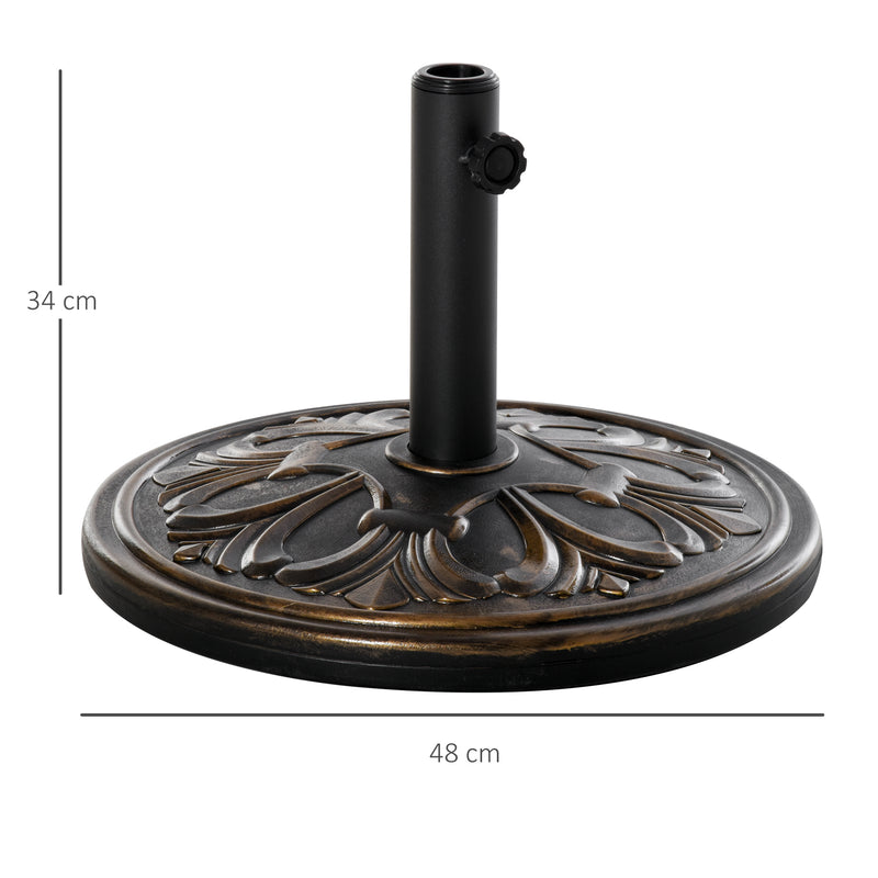 Base per Ombrellone da Giardino 13kg Regolabile in Cemento e Bronzo Ø48 cm 