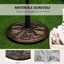 Base per Ombrellone da Giardino 13kg Regolabile in Cemento e Bronzo Ø48 cm 
