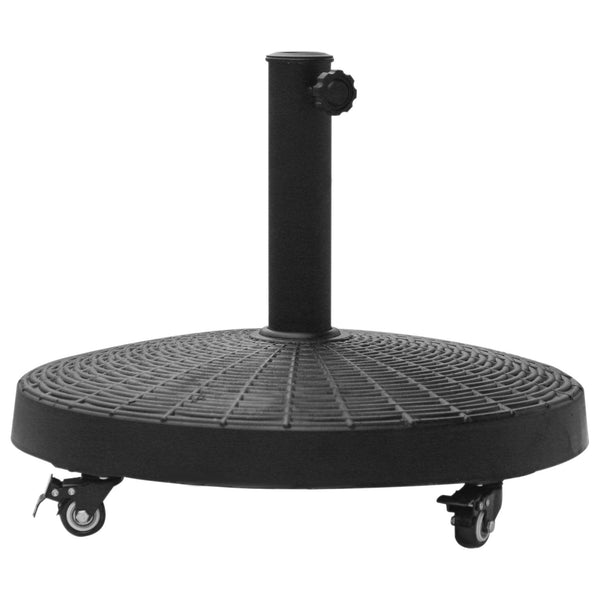 sconto Socle pour Parasol de Jardin 25 Kg en Résine et Acier Noir Ø52x41 cm