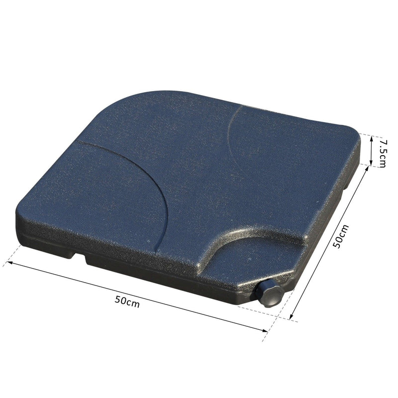 Base per Ombrellone da Giardino 60 Kg a Croce in Plastica 50x50x7.5 cm 