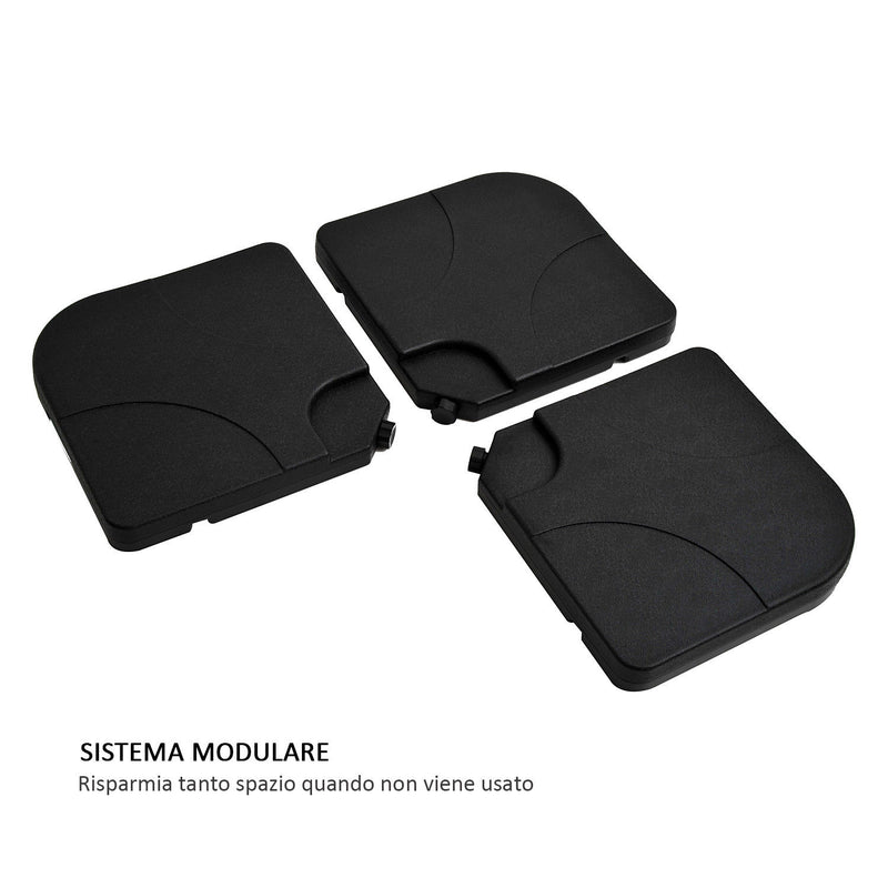 Base per Ombrellone da Giardino 60 Kg a Croce in Plastica 50x50x7.5 cm 