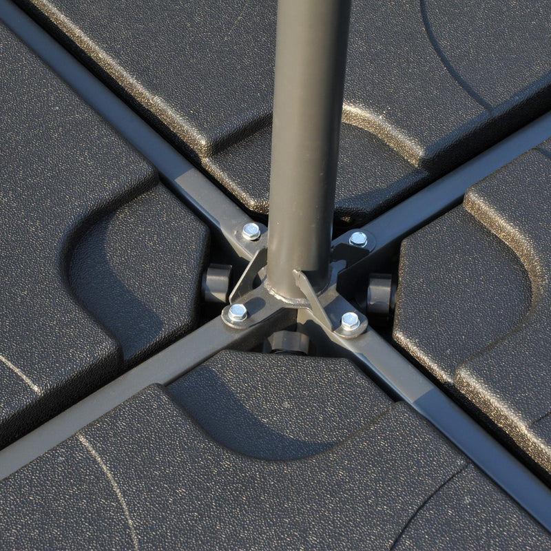 Base per Ombrellone da Giardino 60 Kg a Croce in Plastica 50x50x7.5 cm 