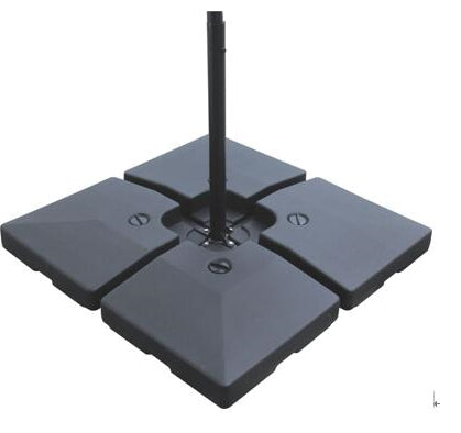 Base per Ombrellone da Giardino Ø46 Riempibile a Croce 80-120 Kg Nero 51x51x12 cm 