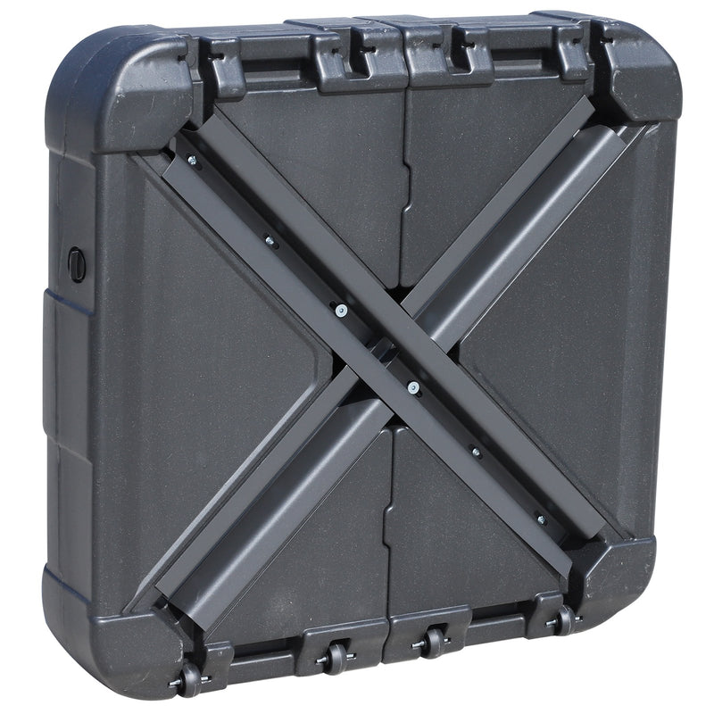 Base per Ombrellone da Giardino Ø46 Riempibile 125 kg 4 Rotelle Nero 84x84x19 cm 