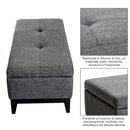 Cassapanca Imbottita con Vano Portaoggetti e Vassoio Grigio 107x50x44 cm 