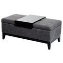 Cassapanca Imbottita con Vano Portaoggetti e Vassoio Grigio 107x50x44 cm 