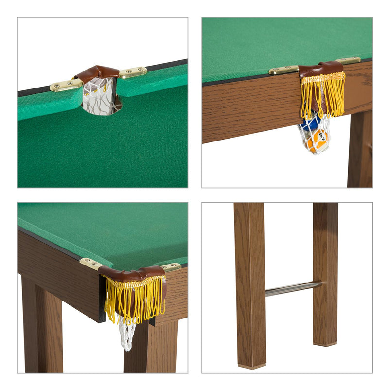 Tavolo da Biliardo con Palline Stecche e Accessori in Legno MDF 123.5x66.5x66 cm 