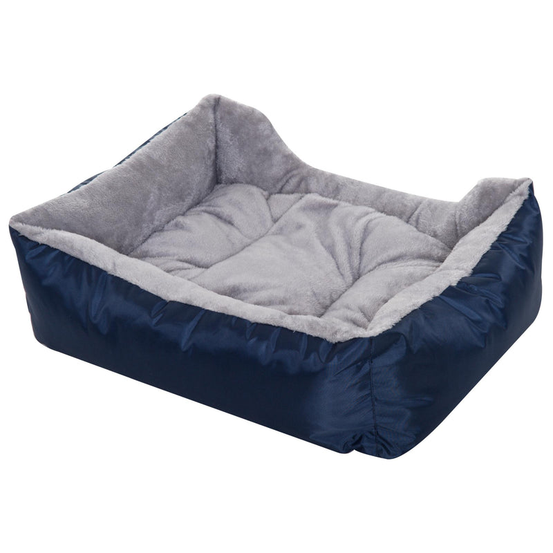 Cuccia Letto da interno per Cane Gatto con Cuscino Grigio blu 75x60x20 cm 