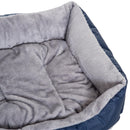 Cuccia Letto da interno per Cane Gatto con Cuscino Grigio blu 75x60x20 cm 