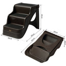 Scaletta Pieghevole 3 Gradini per Animali Domestici Marrone 49x39x39 cm 