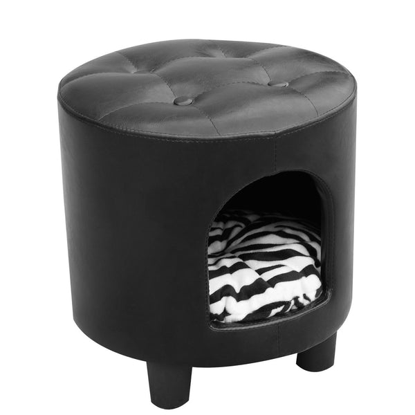 prezzo Tabouret chenil avec coussin pour chien chat noir 39x39x42 cm