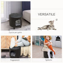 Sgabello Cuccia con cuscino per cane gatto nero 39x39x42 cm 