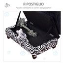 Divano per Animali Domestici con Vano Portaoggetti Nero e Bianco 57x34x36 cm 
